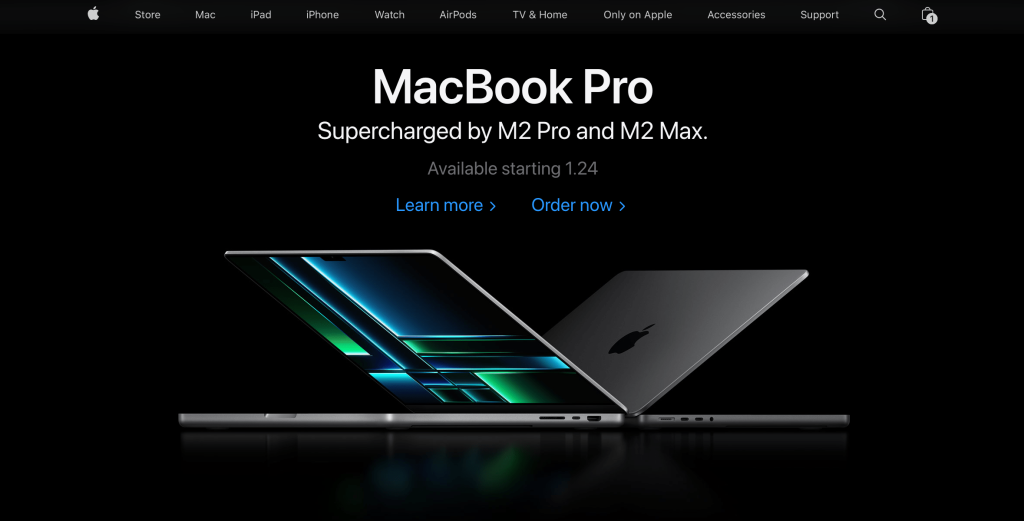 apple homepage website design