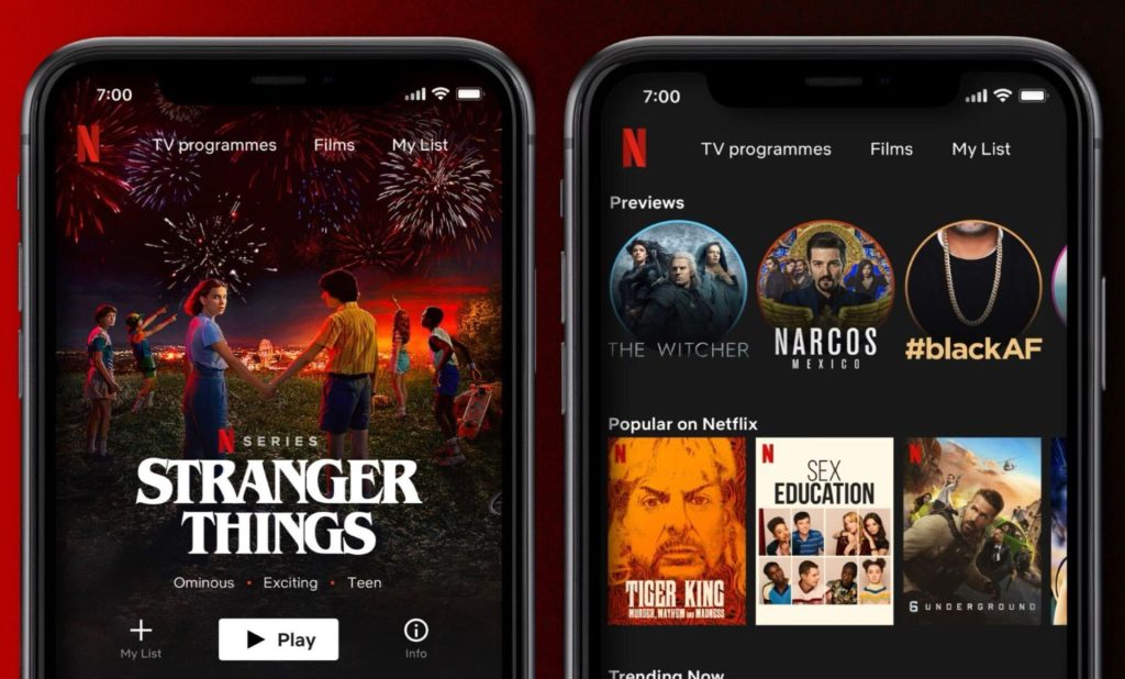 Netflix app screen design UI UX