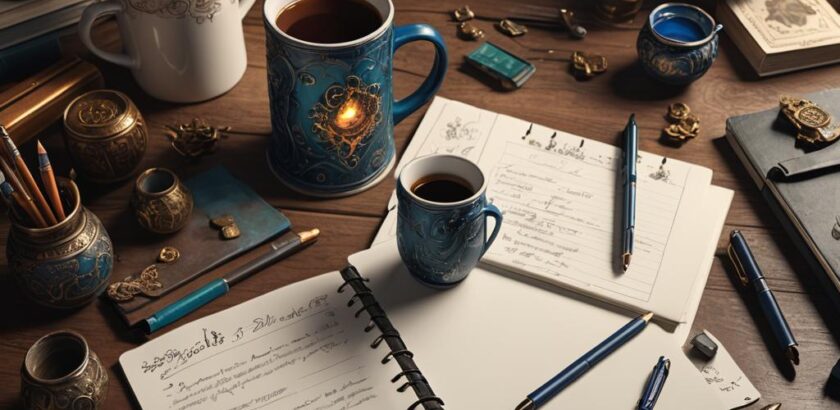 desk notpad pen coffee mug mastering the basics of copywriting